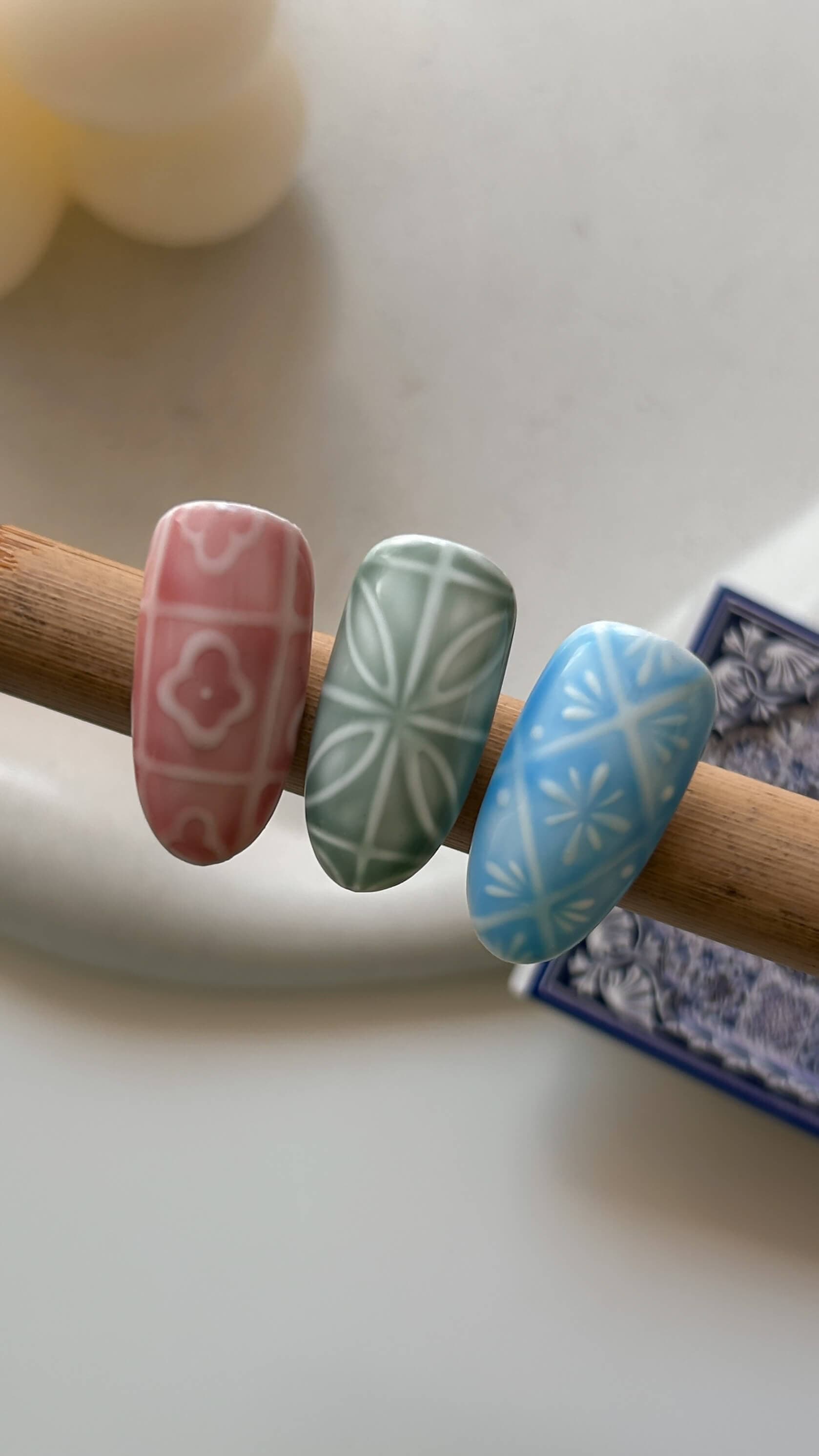 tiles nailart, efekt płytek ceramicznych, ceramic nails